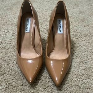 Steve Madden heels, color tan, size 8.. worn one to a wedding, fit too big.